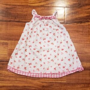 Janie and Jack GUC 12-18 months ivory swiss dot dress with tropical floral print
